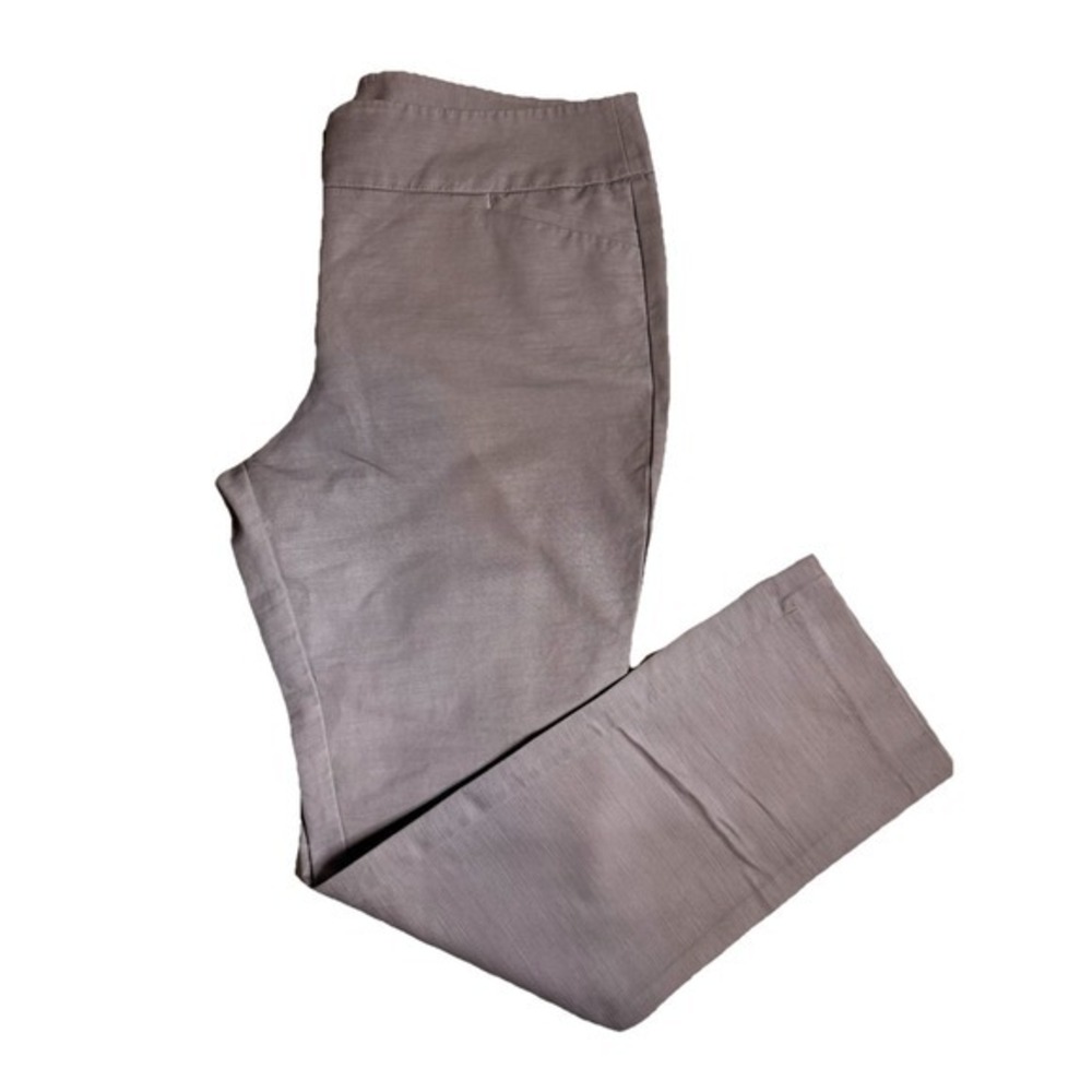 Ann‎ Taylor Signature Gray Flat Front Cotton/Spandex Pants Women's Size 12